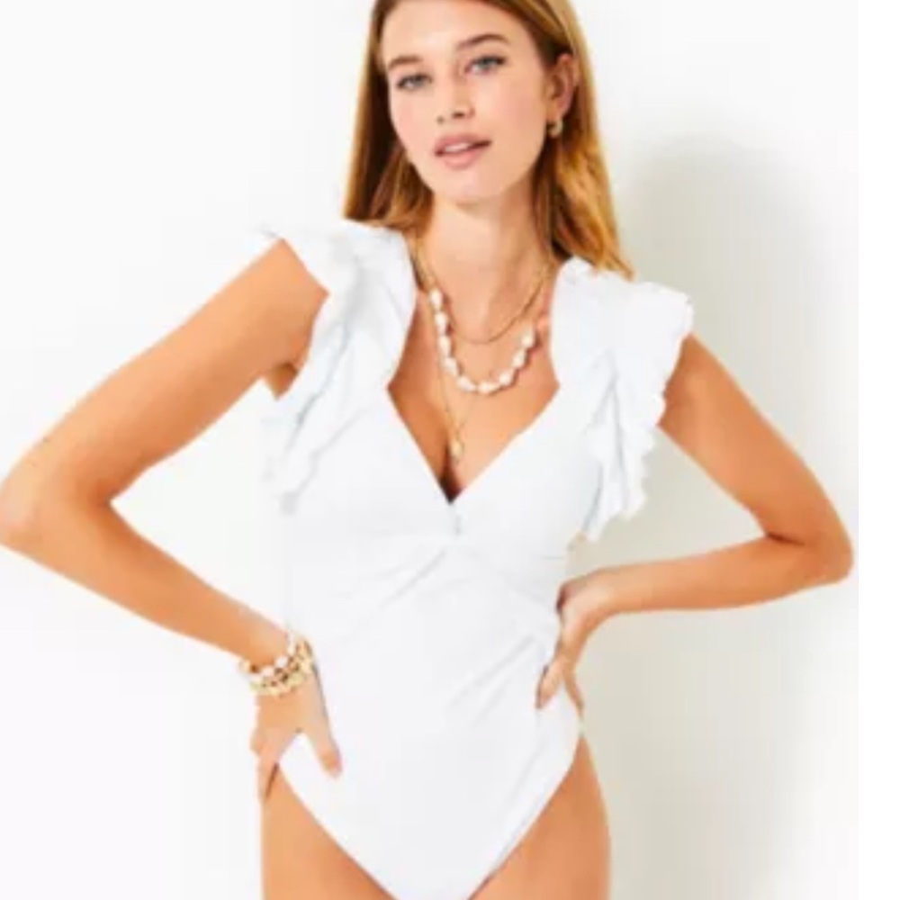 Lilly Pulitzer size 12 ruffle white swimsuit